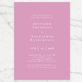 紫と白エレガントな結婚式招待状 招待状