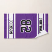 紫と白🏈サッカー – 100カスタマイズ%  ハンドタオル (ハンドタオル)