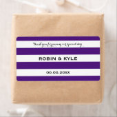 紫と白ストライプの結婚水瓶ラベル ラベル (インサイチュ)