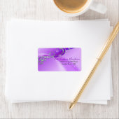 紫と白スワールクリスマス住所 シール (インサイチュ)