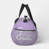 紫と白タイポグラフィミニマリストヨガ ダッフルバッグ (右)