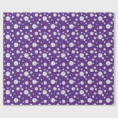紫と白バレーボールパターン（の模様が）ある ラッピングペーパー (フラット)