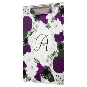 紫と白フローラリースモノグラム クリップボード (左)