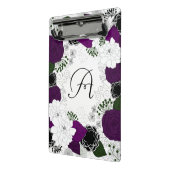 紫と白フローラリースモノグラム ミニクリップボード (アングル2)
