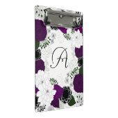 紫と白フローラリースモノグラム ミニクリップボード (アングル)