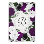 紫と白フローラリースモノグラム ミニクリップボード (裏面)