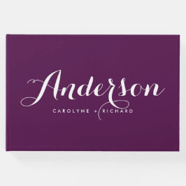 紫と白モダンの書結婚道 ゲストブック