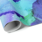 紫と白絵画の抽象芸術 ラッピングペーパー (ロールコーナー)