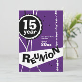 紫と白15年クラス懇親会招待状 招待状 (スタンド正面)