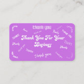 紫と白/サンキュー名刺 名刺 (正面)