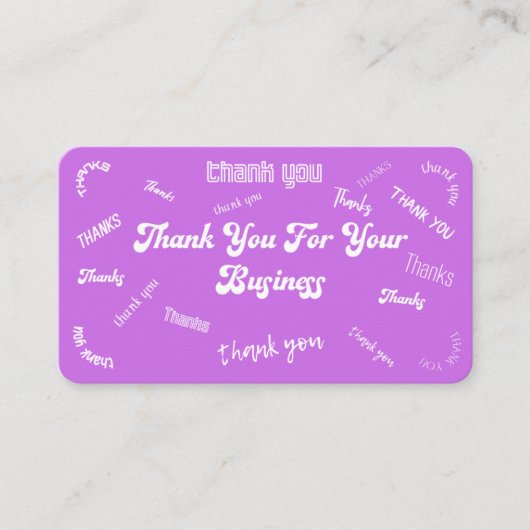 紫と白/サンキュー名刺 名刺 (正面)