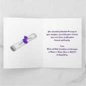紫と白、彼女のための卒業カード カード (内部)