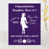 紫と白、彼女のための卒業カード カード (黄色い花)