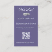 紫と白 – 私たち結婚のリングや輪 – 名簿 –  名刺 (裏面)