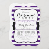 紫と白;除エレガント職パーティー 招待状 (正面/裏面)