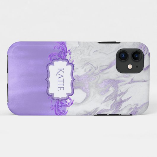 紫と白 Case-Mate iPhoneケース (裏面(横))