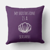 紫と白My Birthstone is a Seashell クッション (裏面)