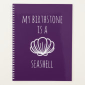 紫と白My Birthstone is a Seashell プランナー手帳 (正面)