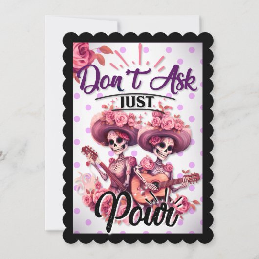 紫と砂糖かわいらしスカル サンキューカード (正面)