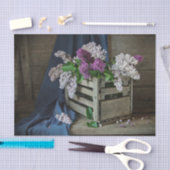 紫と素朴白のライラックのフローラ写真 薄葉紙 (クラフト)