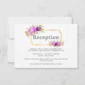 紫と紫のフローラ結婚披露宴 招待状 (正面)