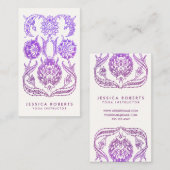 紫と紫のボヘミアンの水色 名刺 (正面/裏面)