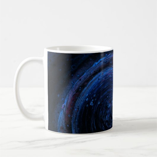 紫と紫の抽象芸術絵画の コーヒーマグカップ (左)