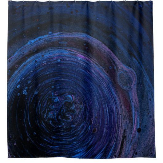 紫と紫の抽象芸術絵画の シャワーカーテン (正面)