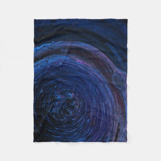 紫と紫の抽象芸術絵画の フリースブランケット (正面)