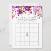 紫と紫の水の色のブライダルシャワー 招待状 (正面)