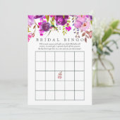 紫と紫の水の色のブライダルシャワー 招待状 (スタンド正面)