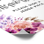 紫と紫、建物思い出結婚のサイン ポスター (角)