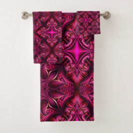 紫と緋色のバスタオルセット バスタオルセット