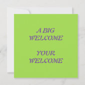 紫と緑と赤の縁取りのホームウェルカムデザイン カード (裏面)