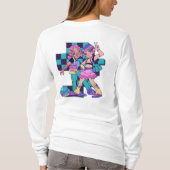 紫と緑のはっきりした女の子Tシャツ。 Tシャツ (裏面)