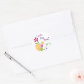 紫と緑のイースターエッグ狩り ラウンドシール (封筒)