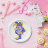 紫と緑のエステル ペーパープレート (パーティー)