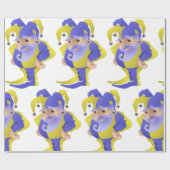 紫と緑のエステル ラッピングペーパー (フラット)