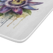 紫と緑のカラフルの花 カッティングボード (角)