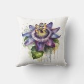 紫と緑のカラフルの花 クッション (裏面)