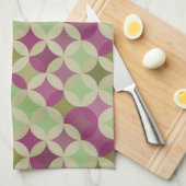 紫と緑のキッチンディッシュ用タオル キッチンタオル (四つ折り)