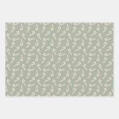 紫と緑のキャンディカネス雪の結晶クリスマス ラッピングペーパーシート (正面3)