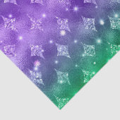 紫と緑のグラデーショングリッター天柄 薄葉紙 (詳細)