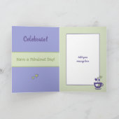 紫と緑のコーヒー愛好家の誕生日 カード (内部)