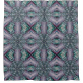 紫と緑のサイエンスフィクションモダン未来派 シャワーカーテン (正面)