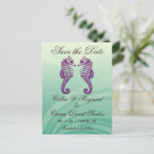 紫と緑のシーホース日付のはがきを保存 案内ポストカード (スタンド正面)