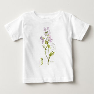 紫と緑のスイートピー ベビーTシャツ