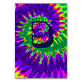 紫と緑のスパイラル絞り染め結婚のテーブル3 テーブルナンバー (裏面)