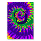 紫と緑のスパイラル絞り染め結婚のテーブル9 テーブルナンバー (裏面)