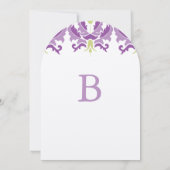 紫と緑のダマスクウェディング招待状 招待状 (裏面)